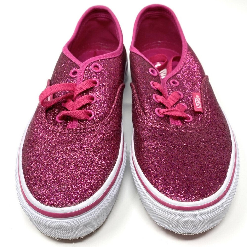 Youth Pink Glitter Vans - Low Top - Size 2.5 - Picture 3 of 8